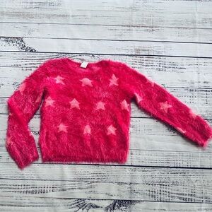 Girls fluffy bright pink sweater! Size 14/16